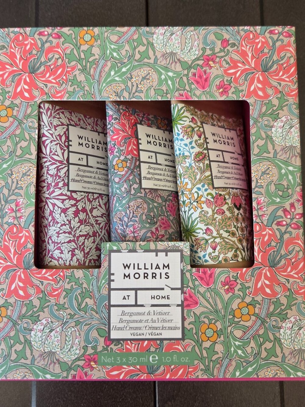 William Morris At Home Set of 3 Hand Creams Bergamot & Vetiver NIB